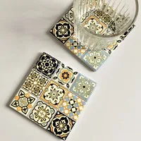 Ethnic Style Flower Cork Ceramics Placemat 1 Piece sku image 2