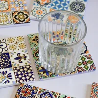 Ethnic Style Flower Cork Ceramics Placemat 1 Piece main image 4