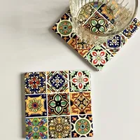 Ethnic Style Flower Cork Ceramics Placemat 1 Piece sku image 1