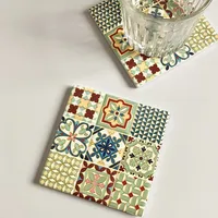 Ethnic Style Flower Cork Ceramics Placemat 1 Piece sku image 4