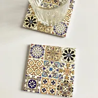 Ethnic Style Flower Cork Ceramics Placemat 1 Piece sku image 6