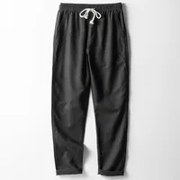 Men's Linen Casual Pants Loose Fit Mid - Rise Elastic Waist Cotton - Linen Blend Trousers For Spring Autumn main image 5