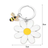 Simple Style Flower Bee Metal Unisex Keychain main image 2