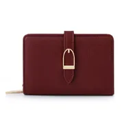 Women's Solid Color Pu Zipper Buckle sku image 3