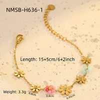 Bohemian Flower 304 Stainless Steel Women's Bracelets sku image 1