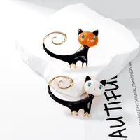 Cute Cat Zinc Alloy Enamel Rhinestones Unisex Brooches main image 1