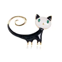 Cute Cat Zinc Alloy Enamel Rhinestones Unisex Brooches sku image 1