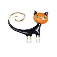 Cute Cat Zinc Alloy Enamel Rhinestones Unisex Brooches main image 3