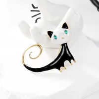 Cute Cat Zinc Alloy Enamel Rhinestones Unisex Brooches main image 4