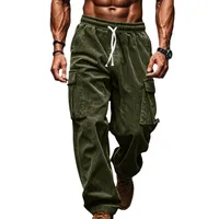Men's Corduroy Casual Pants Breathable Wide Leg Straight Fit Multiple Pockets Fall Fashion main image 3