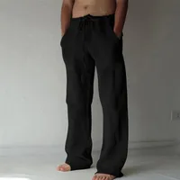 Men's Casual Solid Color Linen Pants - Lightweight Breathable Thin Summer Trousers With Comfortable Fit main image 2