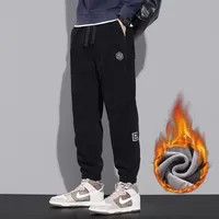 Men's Fleece-Lined Corduroy Casual Pants, Thickened Tapered Sport Sweatpants For Winter Autumn Spring main image 1