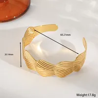 Elegant Exaggerated Artistic Geometric Leaves Flower 304 Stainless Steel 18K Gold Plated Unisex Bangle sku image 3