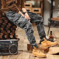 American Camouflage Cargo Pants Men's Casual Loose Fit Jogger Streetwear Big & Tall Tactical Trousers Autumn Spring main image 3