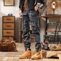American Camouflage Cargo Pants Men's Casual Loose Fit Jogger Streetwear Big & Tall Tactical Trousers Autumn Spring main image 4