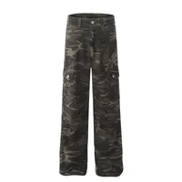 Retro American Camouflage Cargo Parachute Pants - Unisex Straight-Leg Loose Fit For Dance, Outdoor & Casual Streetwear Fashion main image 1