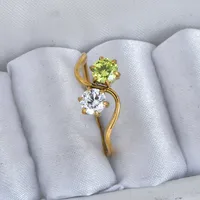 Beach Solid Color Titanium Steel Zircon 18K Gold Plated Women's Rings main image 4