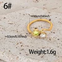 Beach Solid Color Titanium Steel Zircon 18K Gold Plated Women's Rings main image 2