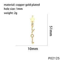 IG Style Paper Clip Letter Heart Shape Copper Inlay Zircon DIY Ornament Accessories main image 9
