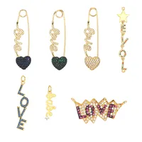 IG Style Paper Clip Letter Heart Shape Copper Inlay Zircon DIY Ornament Accessories main image 3