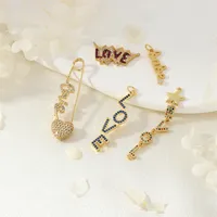 IG Style Paper Clip Letter Heart Shape Copper Inlay Zircon DIY Ornament Accessories main image 2