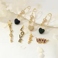 IG Style Paper Clip Letter Heart Shape Copper Inlay Zircon DIY Ornament Accessories main image 1