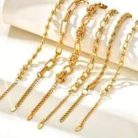 IG Style Geometric 201 Stainless Steel 18K Gold Plated Paperclip Chain Bracelets In Bulk main image 4