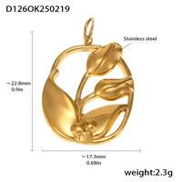 18K Gold Plated Geometric Pendant sku image 24
