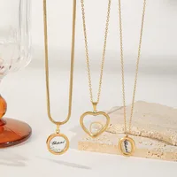 Casual Cute Commute Round Oval Heart Shape 316 Stainless Steel  Plating Inlay Zircon 18K Gold Plated Valentine'S Day Women's Pendant Necklace main image 3