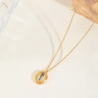 Casual Cute Commute Round Oval Heart Shape 316 Stainless Steel  Plating Inlay Zircon 18K Gold Plated Valentine'S Day Women's Pendant Necklace main image 6