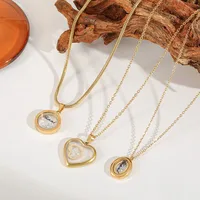 Casual Cute Commute Round Oval Heart Shape 316 Stainless Steel  Plating Inlay Zircon 18K Gold Plated Valentine'S Day Women's Pendant Necklace main image 1