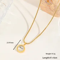 Casual Cute Commute Round Oval Heart Shape 316 Stainless Steel  Plating Inlay Zircon 18K Gold Plated Valentine'S Day Women's Pendant Necklace sku image 1