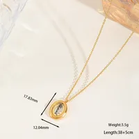 Casual Cute Commute Round Oval Heart Shape 316 Stainless Steel  Plating Inlay Zircon 18K Gold Plated Valentine'S Day Women's Pendant Necklace sku image 2