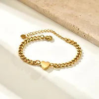 IG Style Elegant Heart Shape 304 Stainless Steel 18K Gold Plated Cable Chain Bracelets In Bulk main image 9