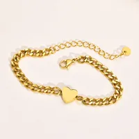 IG Style Elegant Heart Shape 304 Stainless Steel 18K Gold Plated Cable Chain Bracelets In Bulk main image 10