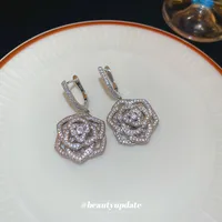 1 Pair Elegant Glam Flower Copper Drop Earrings main image 2