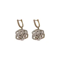 1 Pair Elegant Glam Flower Copper Drop Earrings main image 5