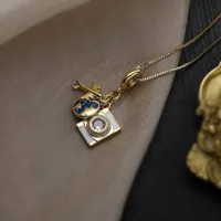 Casual Vintage Style Camera Airplane Alloy Copper Women's Pendant Necklace main image 3