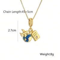 Casual Vintage Style Camera Airplane Alloy Copper Women's Pendant Necklace main image 2