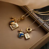 Casual Vintage Style Camera Airplane Alloy Copper Women's Pendant Necklace main image 1