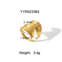 Sexy Tropical Cactus Leaf 304 Stainless Steel Natural Stone 18K Gold Plated Unisex Open Rings main image 2