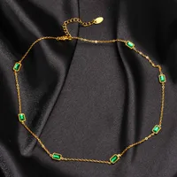IG Style Square 201 Stainless Steel Inlay Zircon 18K Gold Plated St. Patrick Women's Bracelets Earrings Necklace main image 9