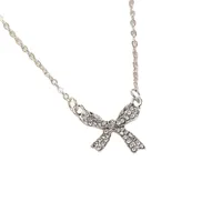 Simple Style Bow Knot Alloy Cable Chain Pendant Necklaces Wholesale main image 5