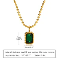 IG Style Square 201 Stainless Steel Inlay Zircon 18K Gold Plated St. Patrick Women's Bracelets Earrings Necklace sku image 7