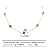 IG Style Square 201 Stainless Steel Inlay Zircon 18K Gold Plated St. Patrick Women's Bracelets Earrings Necklace sku image 9