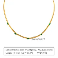 IG Style Square 201 Stainless Steel Inlay Zircon 18K Gold Plated St. Patrick Women's Bracelets Earrings Necklace sku image 6