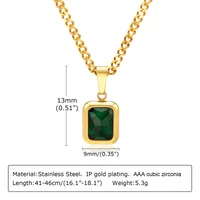 IG Style Square 201 Stainless Steel Inlay Zircon 18K Gold Plated St. Patrick Women's Bracelets Earrings Necklace sku image 3