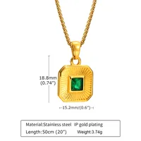 IG Style Square 201 Stainless Steel Inlay Zircon 18K Gold Plated St. Patrick Women's Bracelets Earrings Necklace sku image 10