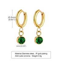 IG Style Square 201 Stainless Steel Inlay Zircon 18K Gold Plated St. Patrick Women's Bracelets Earrings Necklace sku image 4