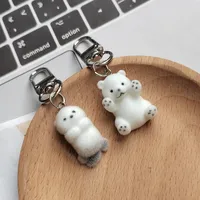 IG Style Cute Sweet Animal Alloy Resin Flocking Bag Pendant Keychain main image 1